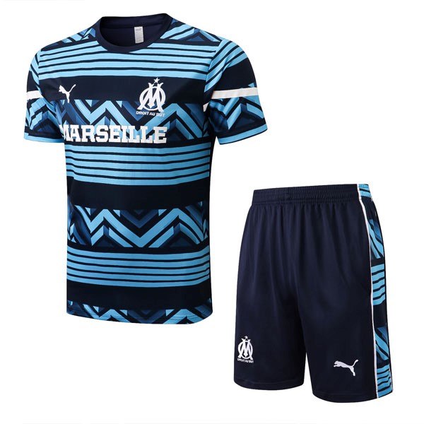 Trainingsshirt Marseille Komplett-Set 2022-2023 Blau